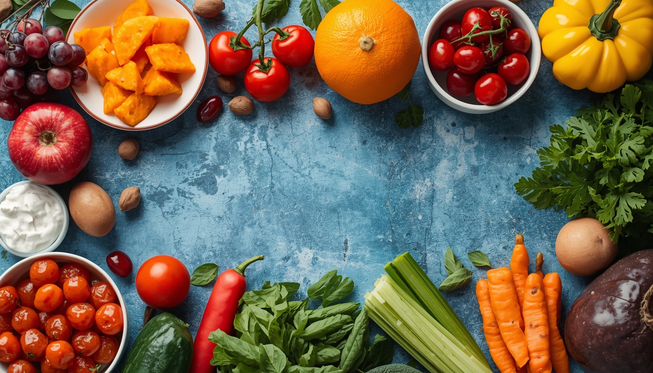 Fresh colorful meals prepared for balanced nutrition